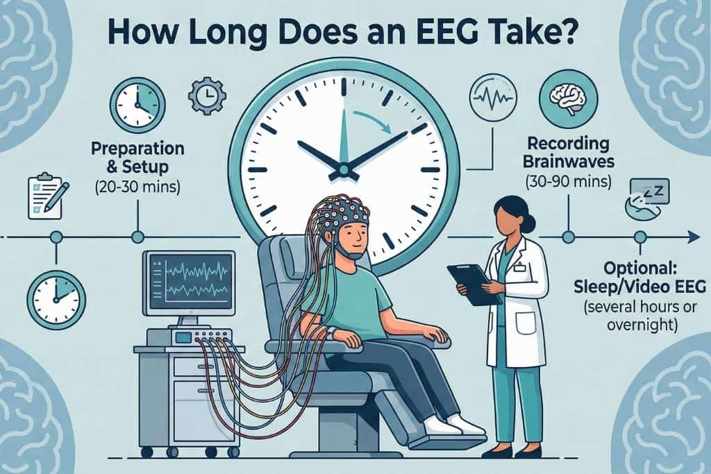 How long does an EEG take infographic